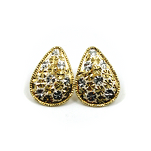 Load image into Gallery viewer, 18k yellow white gold stud 20mm drops earrings with finely worked frame