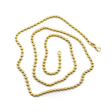 Load image into Gallery viewer, Solid 18k yellow gold 3mm smooth balls ball spheres chain, length 60cm 24"
