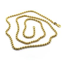 Load image into Gallery viewer, Solid 18k yellow gold 3mm smooth balls ball spheres chain, length 60cm 24"