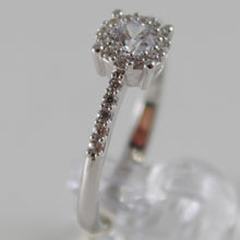 Load image into Gallery viewer, SOLID 18K WHITE SOLITAIRE ROSE FLOWER GOLD RING LUMINOUS BRIGHT, MADE IN ITALY