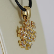 Load image into Gallery viewer, 18K YELLOW GOLD SNOWFLAKE PENDANT 19 MM, 0.75 INCHES, ZIRCONIA