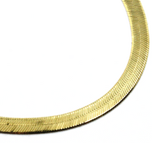 Cargar imagen en el visor de la galería, Pulsera de oro amarillo de 18 quilates con espiga de serpiente plana de 4 mm, 18 cm de largo y 18,1 cm de ancho.