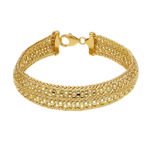 Load image into Gallery viewer, 18k yellow gold multi-strand spiga wheat wires braided alternate 13mm bracelet