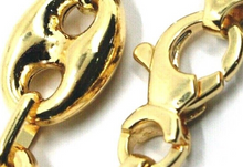 Load image into Gallery viewer, 18K YELLOW GOLD MARINER CHAIN BIG OVALS 12 MM, 24 INCHES ANCHOR ROUNDED NECKLACE