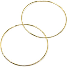 Load image into Gallery viewer, 18K YELLOW GOLD ROUND CIRCLE HOOP EARRINGS DIAMETER 60 MM x 1 MM, MADE IN ITALY