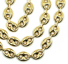 Load image into Gallery viewer, 18K YELLOW GOLD MARINER CHAIN BIG OVALS 12 MM, 20 INCHES ANCHOR ROUNDED NECKLACE
