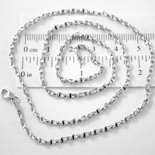 Load image into Gallery viewer, 18K WHITE GOLD CHAIN NECKLACE SAILOR'S OVAL NAVY LINK 23.62 IN. MADE IN ITALY