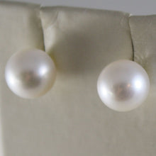 Load image into Gallery viewer, SOLID 18K YELLOW GOLD EARRINGS WITH PEARL PEARLS 8 MM, MADE IN ITALY