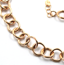 Cargar imagen en el visor de la galería, Cadena de oro rosa de 18 quilates de 20", eslabón rolo circular de 8 mm de diámetro, fabricada en Italia.