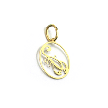 Load image into Gallery viewer, 18k yellow gold zodiac sign round small 15mm flat pendant, zodiacal, scorpio