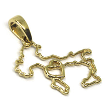 Load image into Gallery viewer, SOLID 18K YELLOW GOLD ITALY WITH HEART 20 mm PENDANT, LOVE ITALY