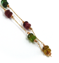 Cargar imagen en el visor de la galería, Collar rolo en oro rosa de 18k, discos dobles de turmalina alternados y bolas facetadas