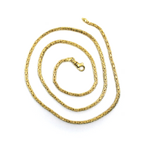 Load image into Gallery viewer, 18k yellow gold squared tubular 1.9mm byzantine chain necklace, 60cm 24" solid