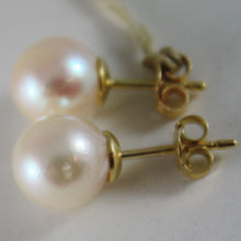 Load image into Gallery viewer, SOLID 18K YELLOW GOLD EARRINGS WITH AKOYA PEARLS 9.5 MM, MADE IN ITALY