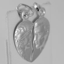 Load image into Gallery viewer, 18K WHITE GOLD DOUBLE BROKEN HEART PENDANT CHARM MAN WOMAN 29 mm MADE IN ITALY