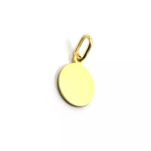 Cargar imagen en el visor de la galería, Medalla pequeña redonda maciza de 11 mm de la Santísima Virgen María Inmaculada en oro amarillo de 18 quilates