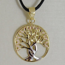 Load image into Gallery viewer, 18K YELLOW WHITE ROSE GOLD TREE OF LIFE PENDANT 17 MM .67 INCHES
