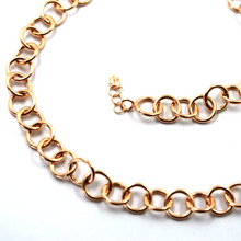 Cargar imagen en el visor de la galería, Cadena de oro rosa de 18 quilates de 20", eslabón rolo circular de 8 mm de diámetro, fabricada en Italia.