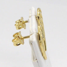 Load image into Gallery viewer, SOLID 18K YELLOW GOLD LONG EARRINGS STYLIZED ANGEL WING, WINGS, MADE IN ITALY