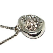 Charger l'image dans la galerie, Collier en or blanc 18 carats avec cœur arrondi en diamants, style vénitien