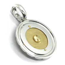 Load image into Gallery viewer, 18K YELLOW WHITE GOLD ZODIAC SIGN ROUND BIG 29mm DIAMOND SUN ZODIACAL PENDANT