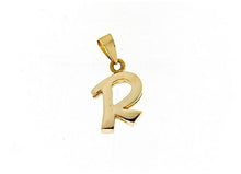 Load image into Gallery viewer, 18K YELLOW GOLD LUSTER PENDANT WITH INITIAL R LETTER R MADE IN ITALY 0.71 INCHES
