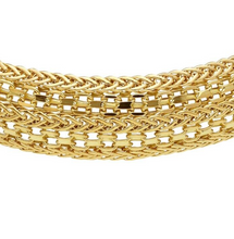 Load image into Gallery viewer, 18k yellow gold multi-strand spiga wheat wires braided alternate 13mm bracelet