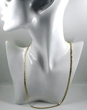 Load image into Gallery viewer, 18k yellow white gold flat solid chain with 4mm ovals, length 19.7", Italy made