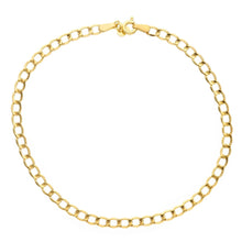 Load image into Gallery viewer, 9K GOLD GOURMETTE CUBAN CURB LINKS FLAT BRACELET 4mm, 21cm, 8.3", BRIGHT