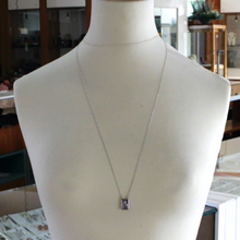 Cargar imagen en el visor de la galería, 18k white gold Scapular necklace with 2 medals Lady Mount Carmel & Sacred Heart.