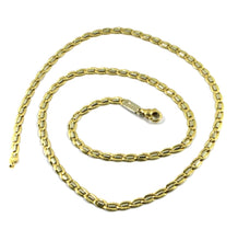 Load image into Gallery viewer, 18k yellow white gold flat solid chain with 4mm ovals, length 19.7", Italy made