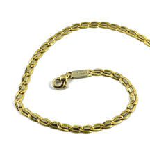 Load image into Gallery viewer, 18k yellow white gold flat solid chain with 4mm ovals, length 19.7", Italy made