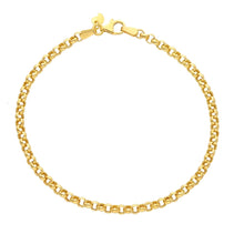 Cargar imagen en el visor de la galería, PULSERA DE ORO AMARILLO DE 9 QUILATES CON ESLABONES CÍRCULOS ROLO DE 3,5 MM DE GROSOR, 7,5 PULGADAS, 19 CM
