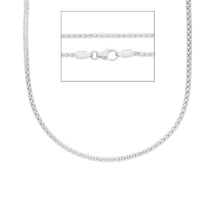 Load image into Gallery viewer, 18K WHITE GOLD CHAIN LITTLE BASKET ROUND POPCORN LINK 2 MM WIDTH 17.72 IN