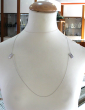 Cargar imagen en el visor de la galería, 18k white gold Scapular necklace with 2 medals Lady Mount Carmel & Sacred Heart.