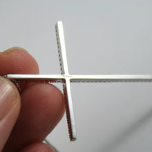 Load image into Gallery viewer, SOLID 18K WHITE GOLD NECKLACE WITH BIG CROSS, DIAMONDS, DIAMOND