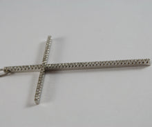 Load image into Gallery viewer, SOLID 18K WHITE GOLD NECKLACE WITH BIG CROSS, DIAMONDS, DIAMOND
