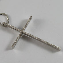Load image into Gallery viewer, SOLID 18K WHITE GOLD NECKLACE WITH BIG CROSS, DIAMONDS, DIAMOND MADE IN ITALY