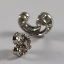 Load image into Gallery viewer, SOLID 18K WHITE GOLD EARRINGS, ETHNYC STYLE WITH DIAMONDS, DIAMOND MADE IN ITALY