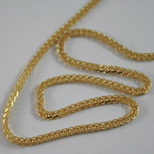 Load image into Gallery viewer, SOLID 18K YELLOW GOLD CHAIN NECKLACE 2MM EAR SQUARE LINK 17.71 IN, MADE IN ITALY
