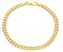 Load image into Gallery viewer, MASSIVE 18K GOLD BRACELET GOURMETTE CUBAN CURB FLAT 5.5 MM LINK, 21cm 8.3" ITALY.