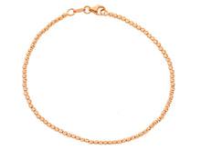 Charger l'image dans la galerie, 18k rose gold bracelet, 20 cm, finely worked spheres, 2 mm diamond cut balls.