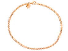 Load image into Gallery viewer, 18k rose gold bracelet, 21 cm, finely worked spheres, 2.5 mm diamond cut balls.