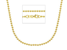 Load image into Gallery viewer, 18k yellow gold 2mm smooth balls ball spheres chain, length 40cm 16", Italy made.