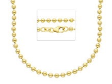 Cargar imagen en el visor de la galería, 18k yellow gold 2.5mm smooth balls ball spheres chain length 50cm 20" Italy made.