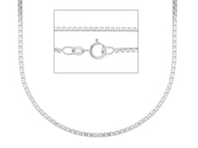 Load image into Gallery viewer, SOLID 18K WHITE GOLD CHAIN 1.5mm VENETIAN SQUARE BOX 20", 50 cm, MADE IN ITALY.