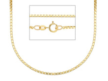 Load image into Gallery viewer, SOLID 18K YELLOW GOLD CHAIN 1.5mm VENETIAN SQUARE BOX 20", 50 cm, MADE IN ITALY.