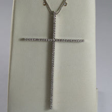 Load image into Gallery viewer, SOLID 18K WHITE GOLD NECKLACE WITH BIG CROSS, DIAMONDS, DIAMOND