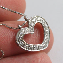 Load image into Gallery viewer, SOLID 18K WHITE GOLD NECKLACE WITH HEART DIAMONDS, DIAMOND