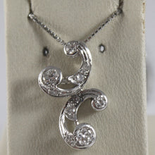 Load image into Gallery viewer, SOLID 18K WHITE GOLD NECKLACE, ETHNIC STYLE WITH DIAMONDS, DIAMOND MADE IN ITALY